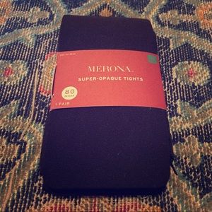 NWT Black Opaque Tights, Size M/L